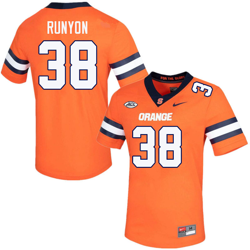 Men-Youth #38 Max Runyon Syracuse Orange 2023 College Football Jerseys Stitched Sale-Orange
